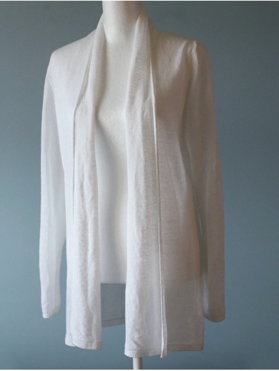 Rachel Zoe Sweaters - Rachel Zoe 100% Linen Open Front Cardigan lightweight semi-sheer longline Small